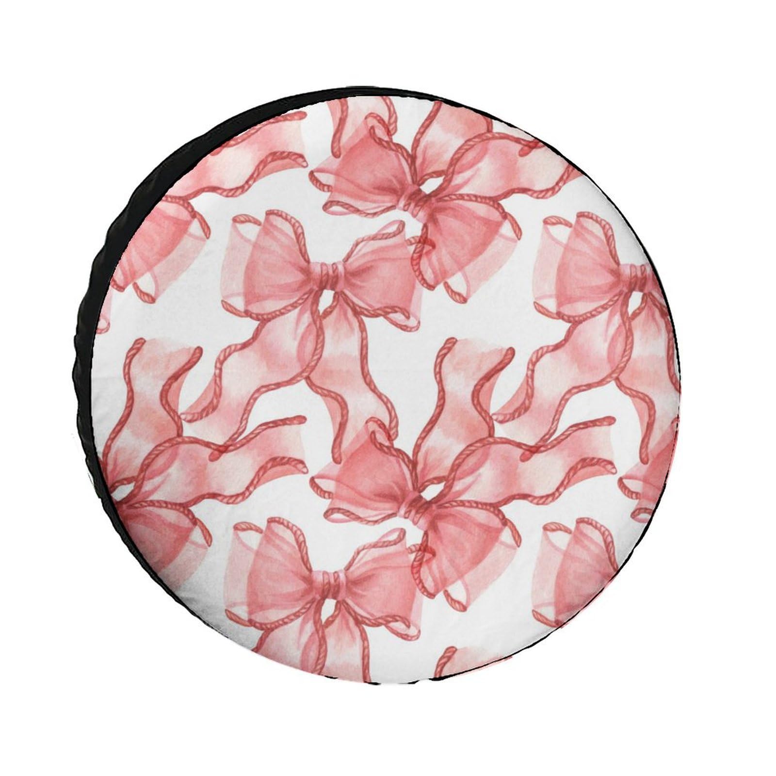 Watercolor Pink Bows Spare Tire Cover Wheel Tyre Covers Travel Trailers Protectors Weatherproof Dust-Proof for Camper Trailer Truck Rv Universal 32inch, style
