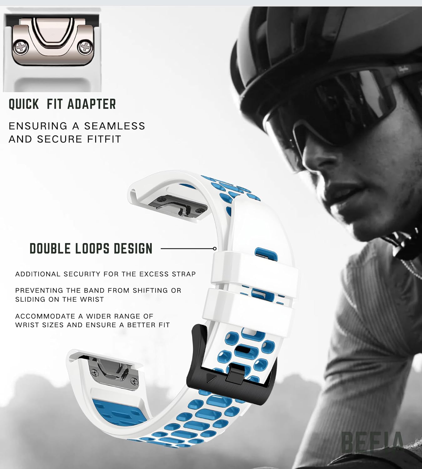 22mm Quickfit Watch Band for Garmin Fenix 5 6 7 Pro Solar Forerunner 935 745 965 955, 22 Breathable Wristband Strap - Image 3