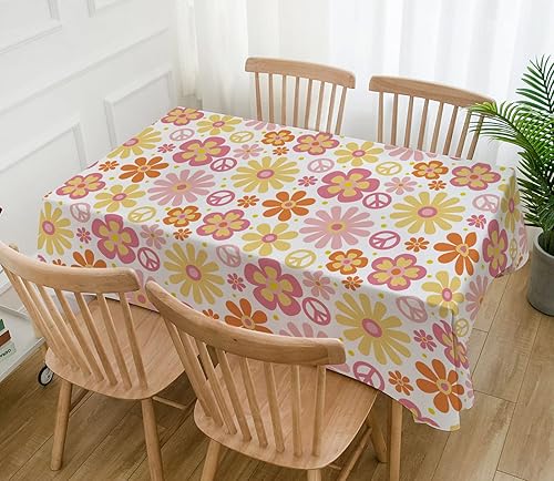 Miniatura 4 de Hafangry Groovy - Mantel retro hippie bohemio para fiesta, decoración de mesa de fiesta de margaritas, decoración de mesa de fiesta de temporada,
