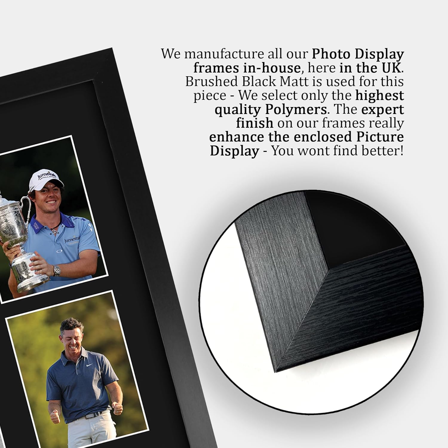 HWC Trading Rory McIlroy Gifts Printed Signed Autograph Picture for Golf Memorabilia Fans - 16" x 12" Framed