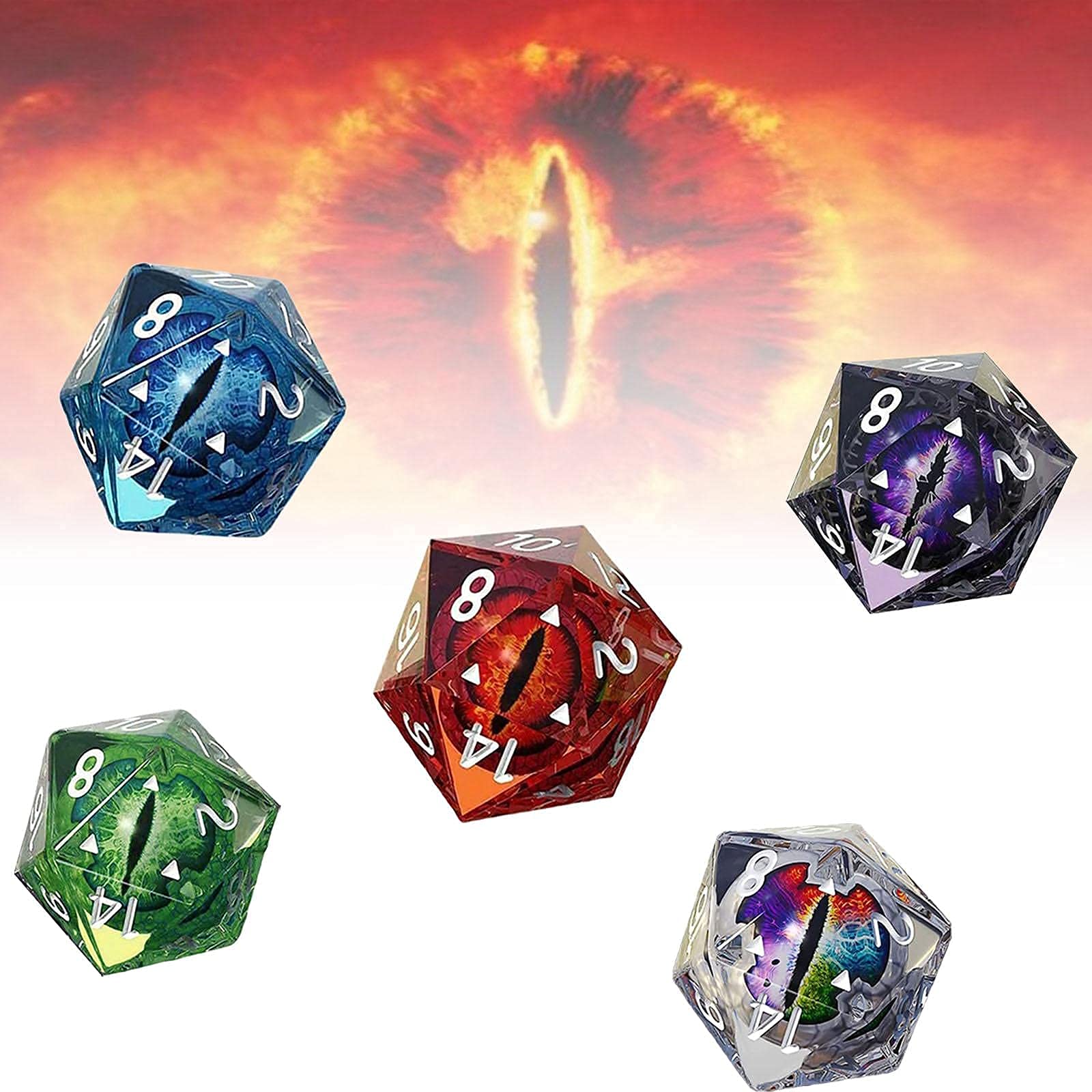 Dados de ojo de dragón - La colección de dragones cromáticos,Dados Poliedricos,uego de Dados mágicos poliédricos llenos de Globo Ocular,Dados poliédricos de Cristal de Ojos de dragón (Gris Dados de ojo de dragón - La colección de dragones cromáticos,Dados Poliedricos,uego de Dados mágicos poliédricos llenos de Globo Ocular,Dados poliédricos de Cristal de Ojos de dragón (Gris