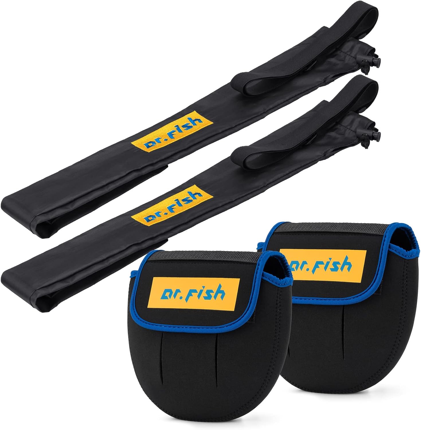 Dr.Fish 6 Fishing Rod Socks with 2 XXL Spinning Reel Cover