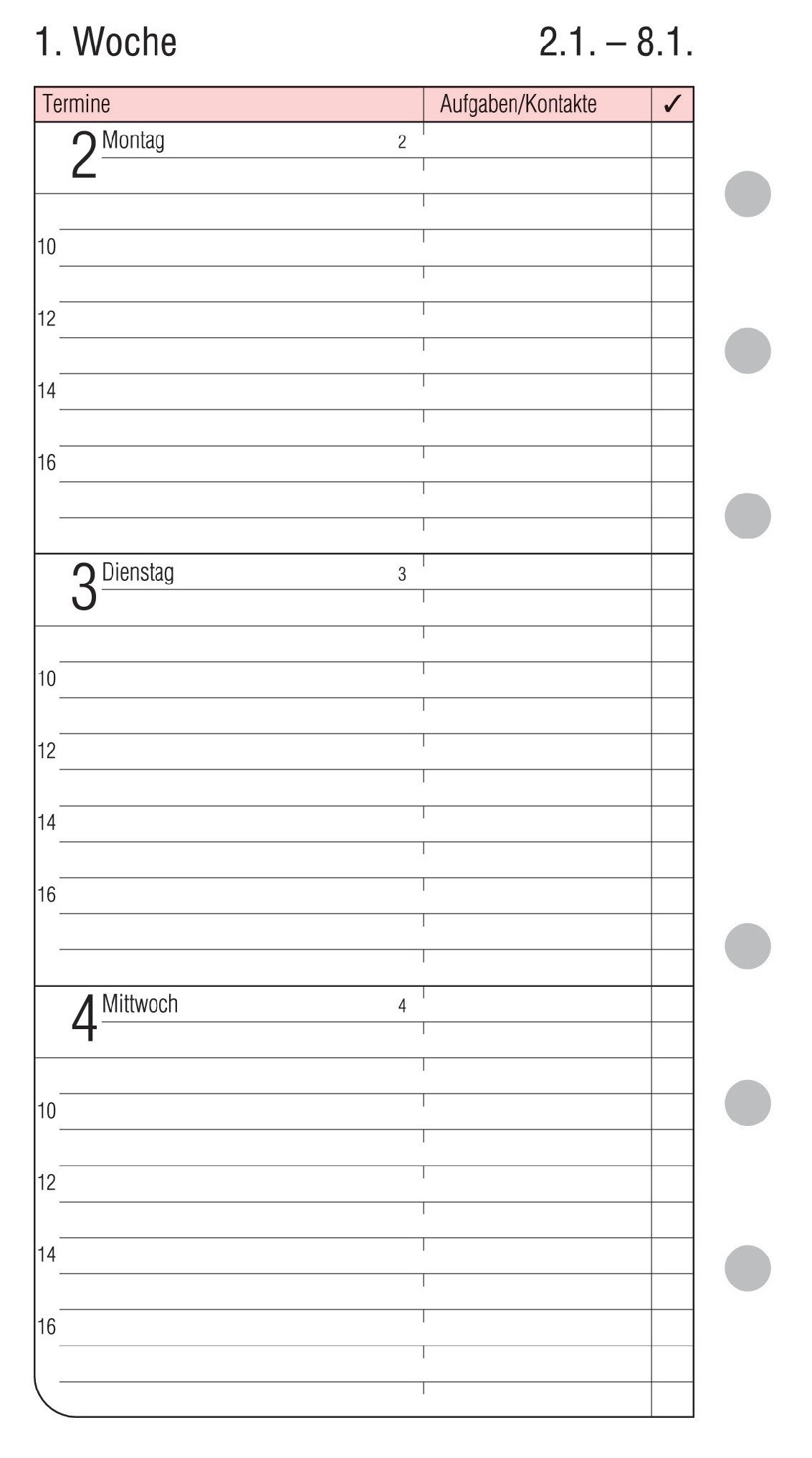 Chronoplan 50252 Calendar Insert 2022 Weekly Planner in Midi Format (96x172 mm), Days in Lines, Replacement Calendar - Image 3