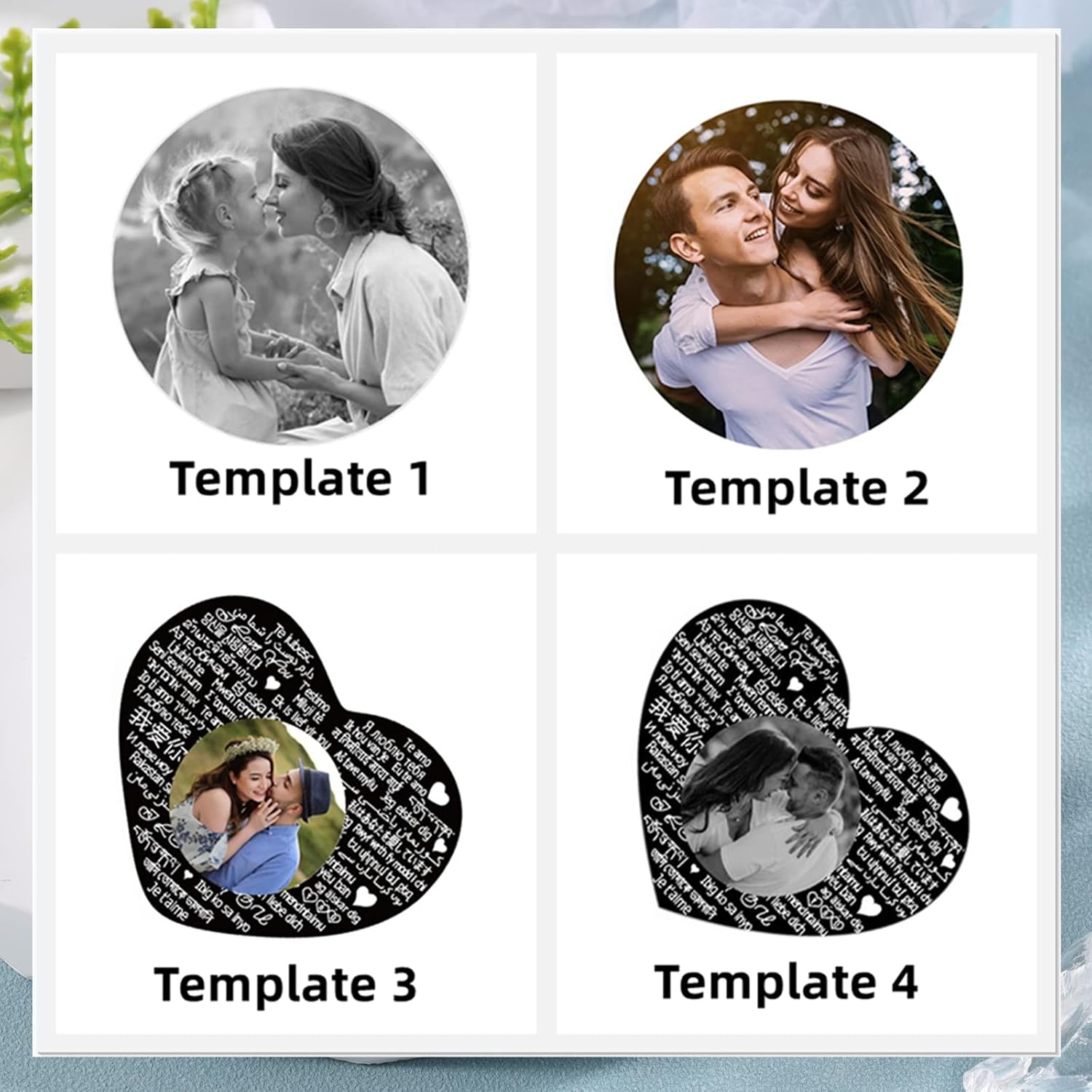 Nameinhea Projection Necklace with Picture Inside Custom Photo Sunflower Necklace for Women Memorial Necklace with Picture Mom Necklace