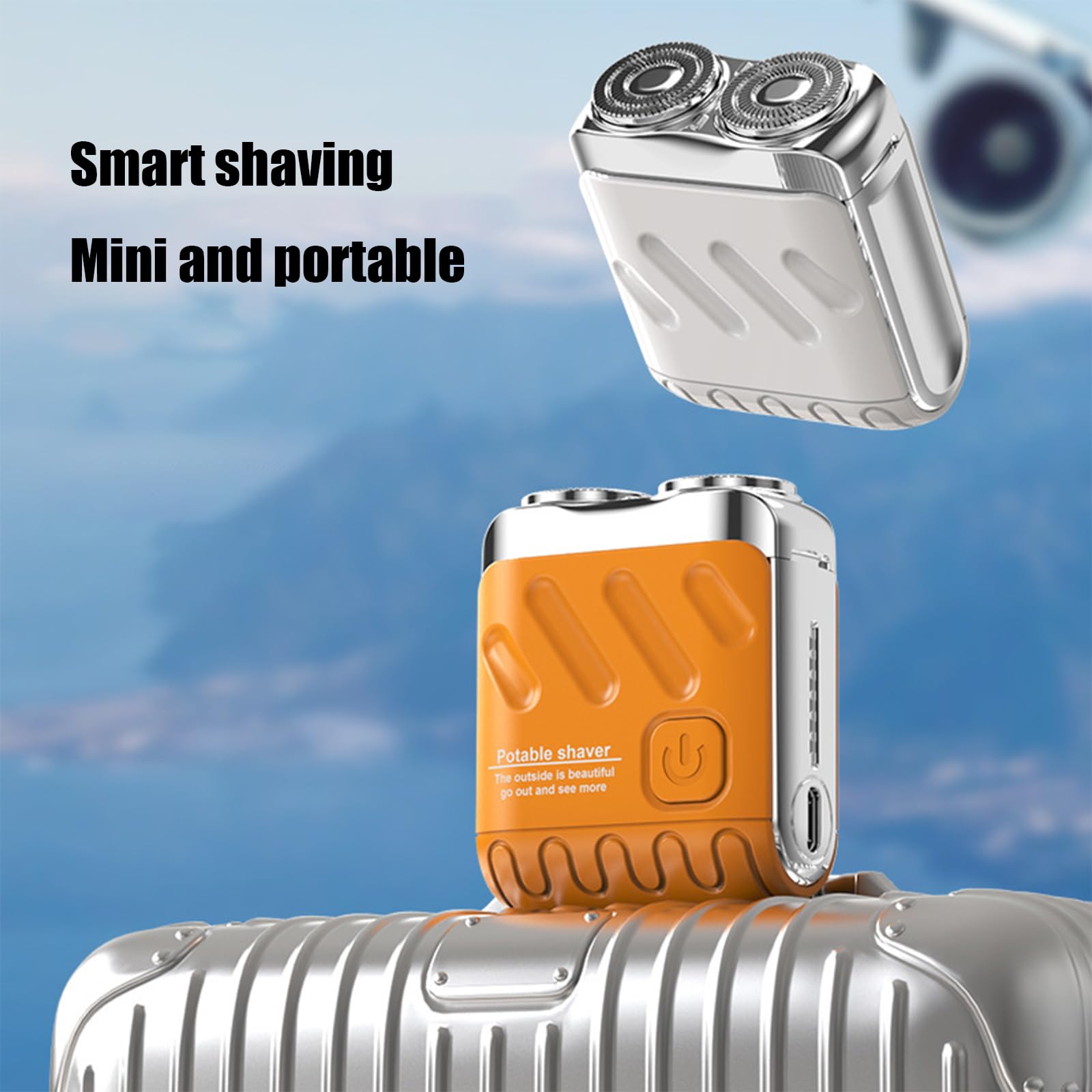 Portable Rotary Dual Ring Electric Shaver, Mini Waterproof Travel Razor with High-Speed Motor, USB Rechargeable Waterproof Electric for Men, Easy Cleaning, for Home Travel (Black)