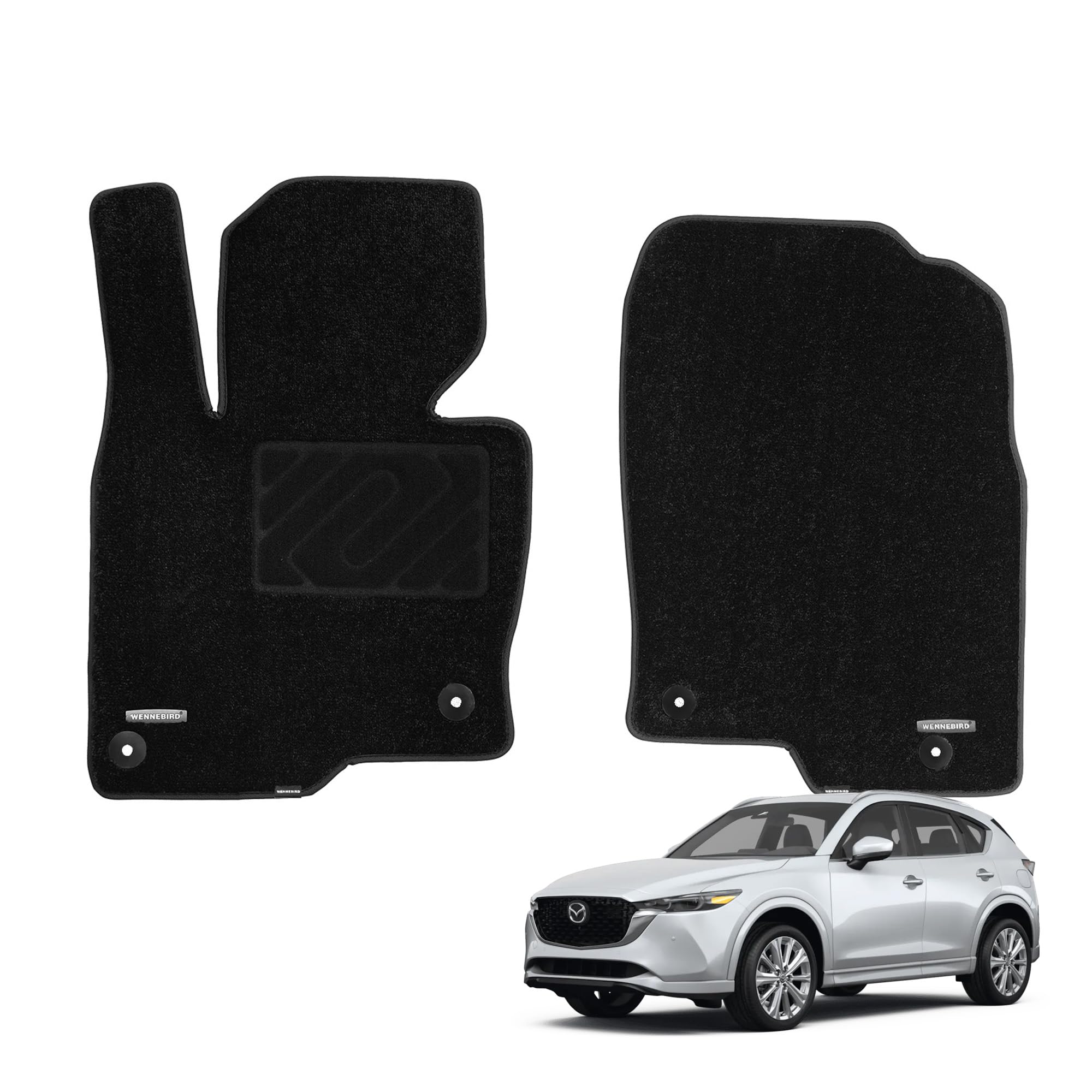 Alfombrillas WENNEBIRD de primera fila para Mazda CX-5 KE 2017-2025, antideslizantes, impermeables y de alta calidad para todo tipo de clima, de 0,5 pulgadas de grosor, 2 unidades