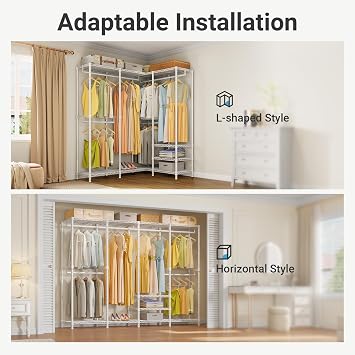 VIPEK V40 Heavy Duty Clothes Rail with Shelves, 193 x 40 x 194 cm, White