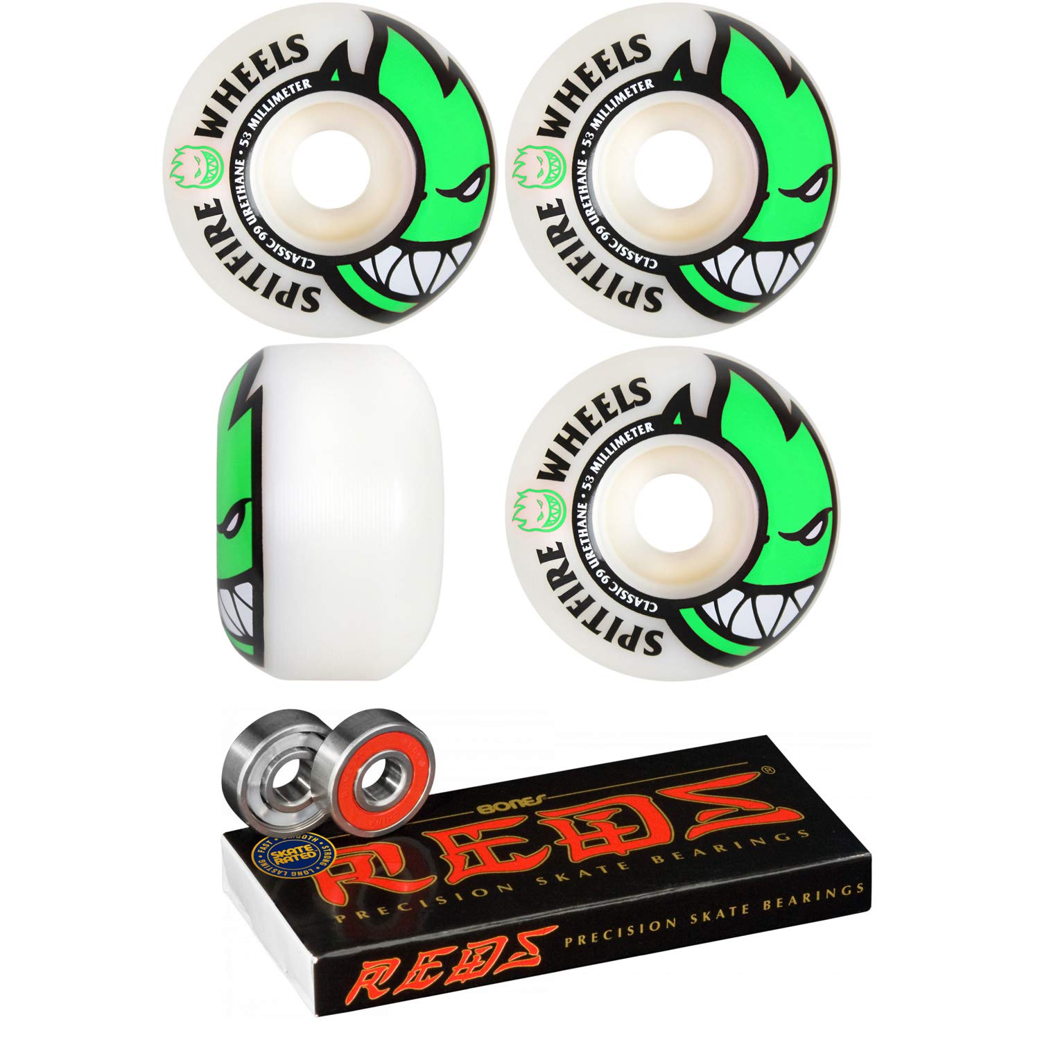 Amazon.com : Spitfire Skateboard Wheels 53mm Bighead with Bones