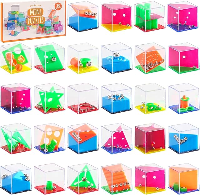 THE TWIDDLERS 28 Mini Cubos Rompecabezas, Regalos Cumpleaños Niños Colegio