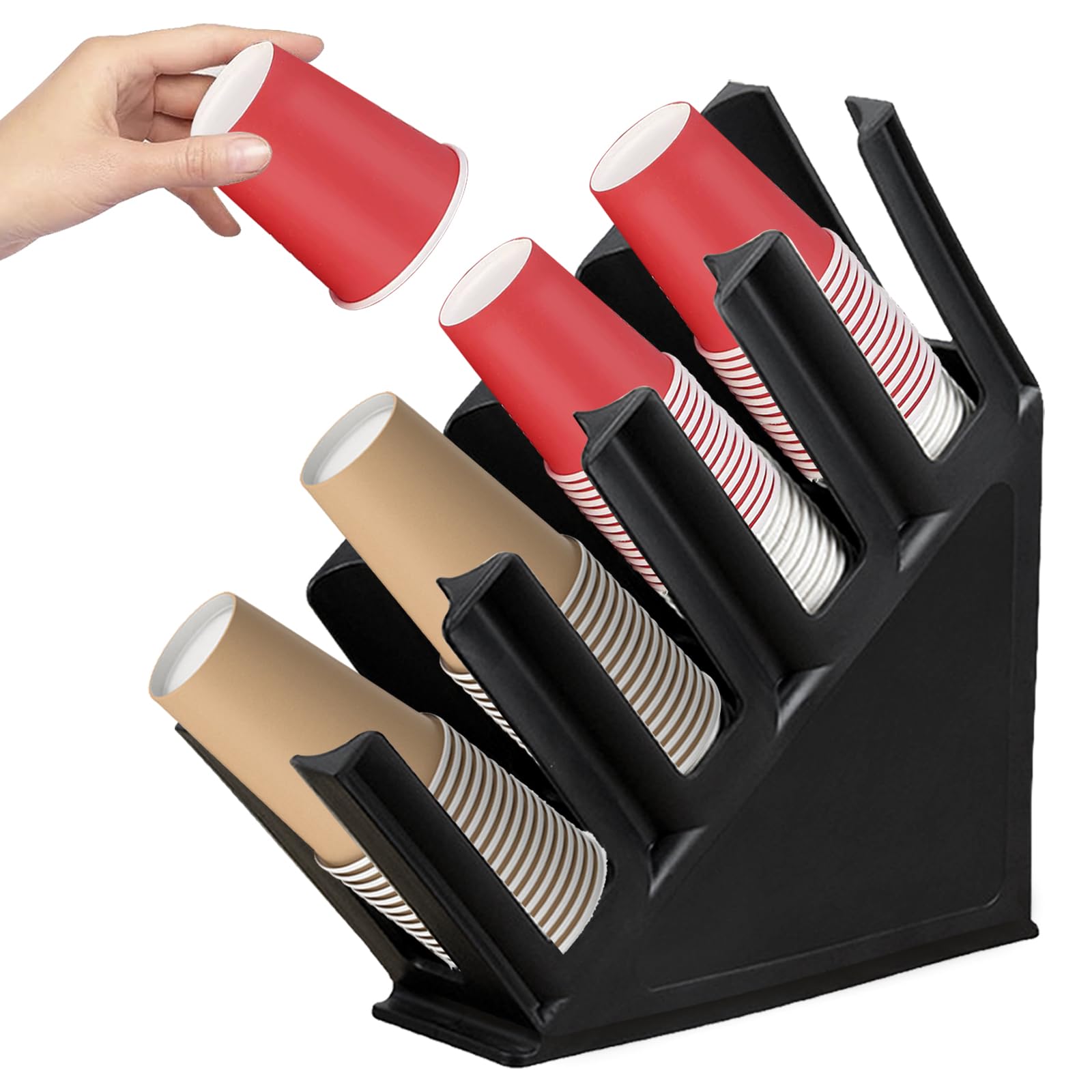 Soporte Organizador Para Tapas De Tazas - De Pared, Medidas Aprox. 23x12 Cm, Para Cafeterías, Oficinas O Casa