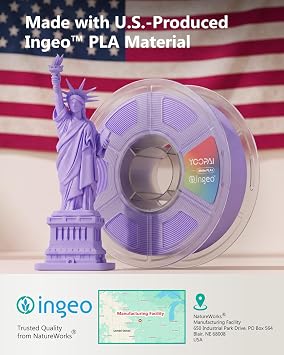 INGEO PLA+ Matte Filament 1.75mm Bundle, US-Sourced PLA, 250g x 8