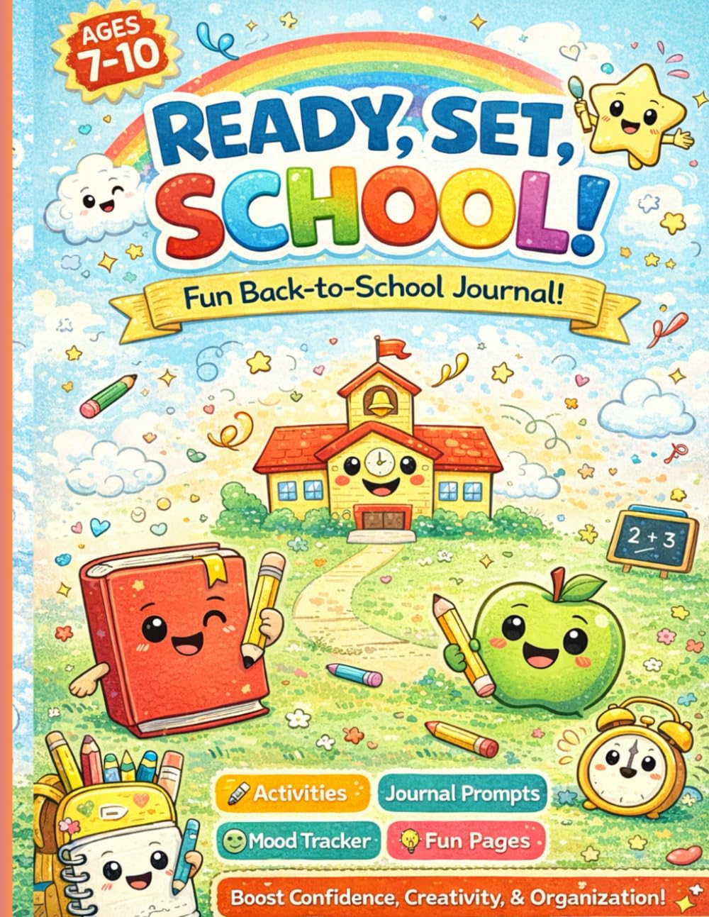 Ready, Set, School!: A creative activity journal full of fun prompts, silly reflections, and exciting pages for curious kids ages 7–10.