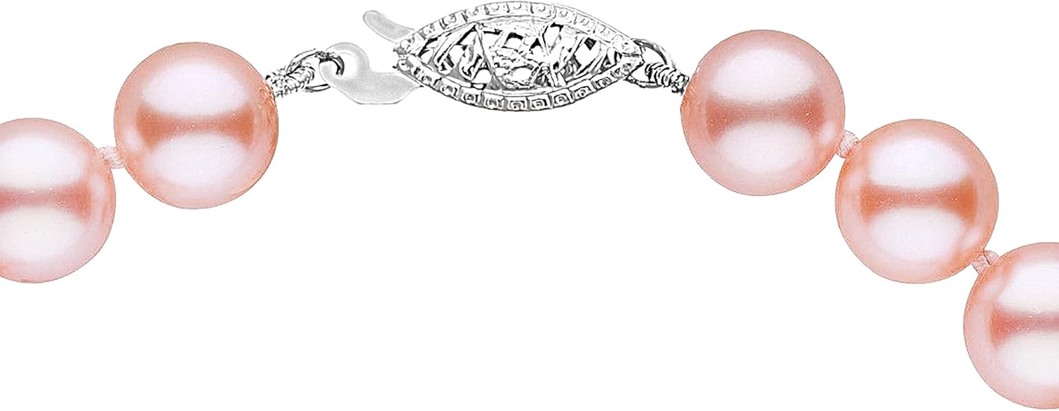 .925 Sterling Silver AAAA Pink Freshwater Cultured Pearl Silk-Knotted Strand Bracelet with Fishhook Clasp - Choice of Pearl Size & Bracelet Length - Image 4