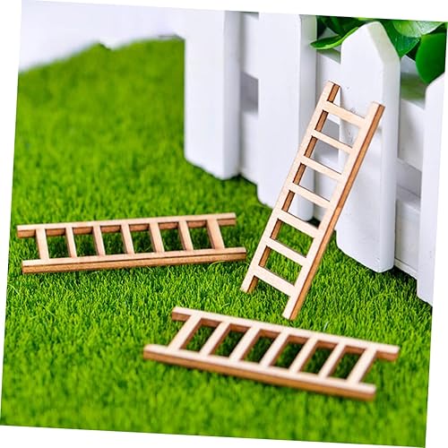 Miniatura 6 de SAFIGLE 15 piezas de adornos de escalera pequeña, decoración de pastel de cumpleaños, juguetes de mesa de arena, accesorios de escala 1/24, escalera