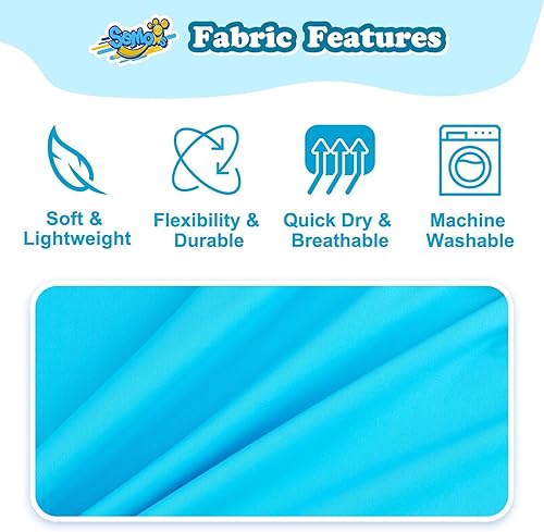 Miniatura 3 de Camiseta de natación de manga larga con protección solar UPF+ 50 para niños pequeños, Azul