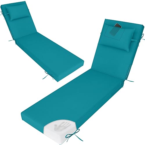 Outdoor Lounge Chair Cushions Set of 2, Pool Chaise Cushion