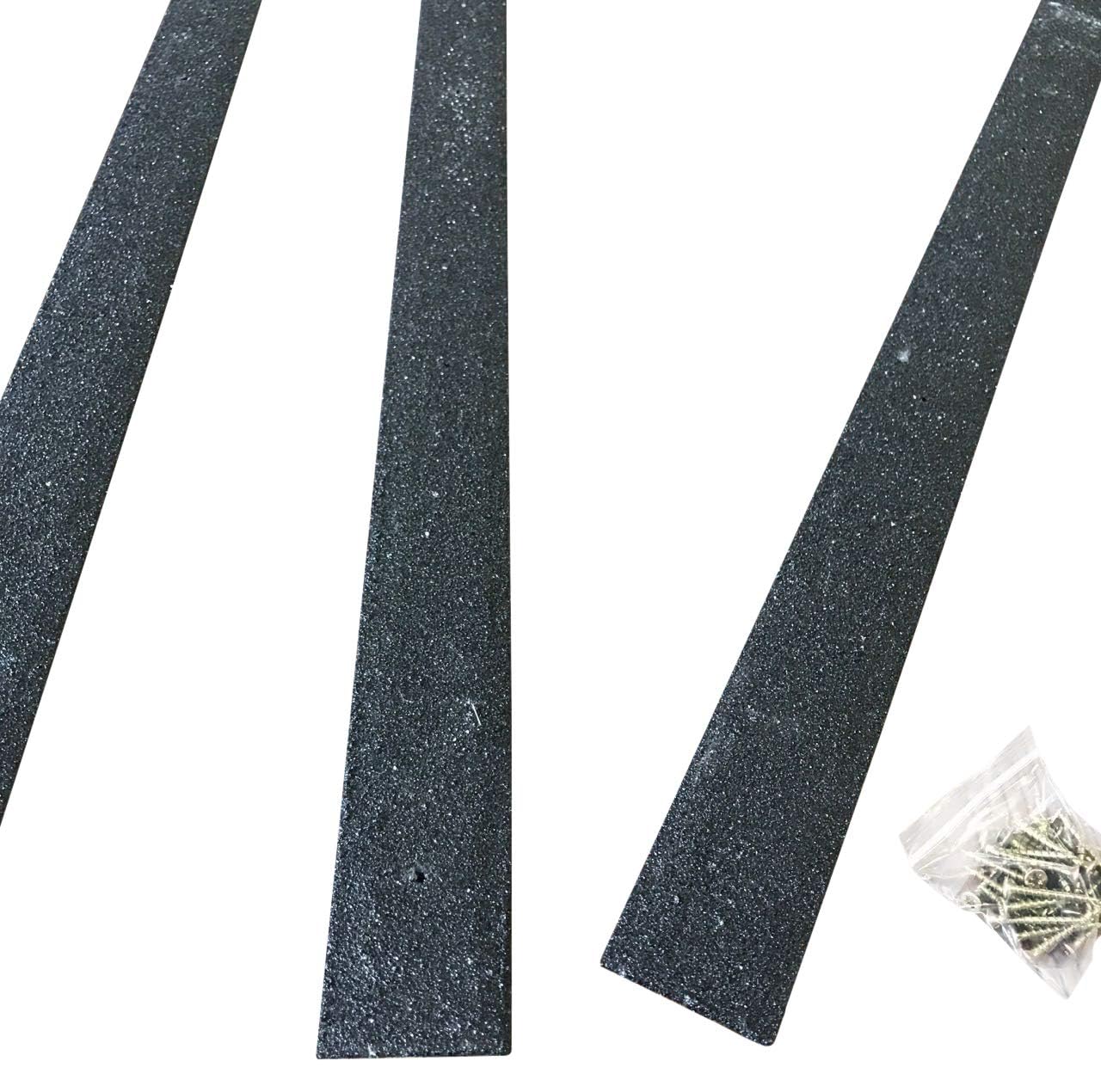 GreenTec Anti-Slip Decking Strips 1000mm – Pack of 5 | Heavy-Duty GRP Stair & Deck Safety Treads with Fixing Screws | Long-Life Outdoor Grip Strips (Black)