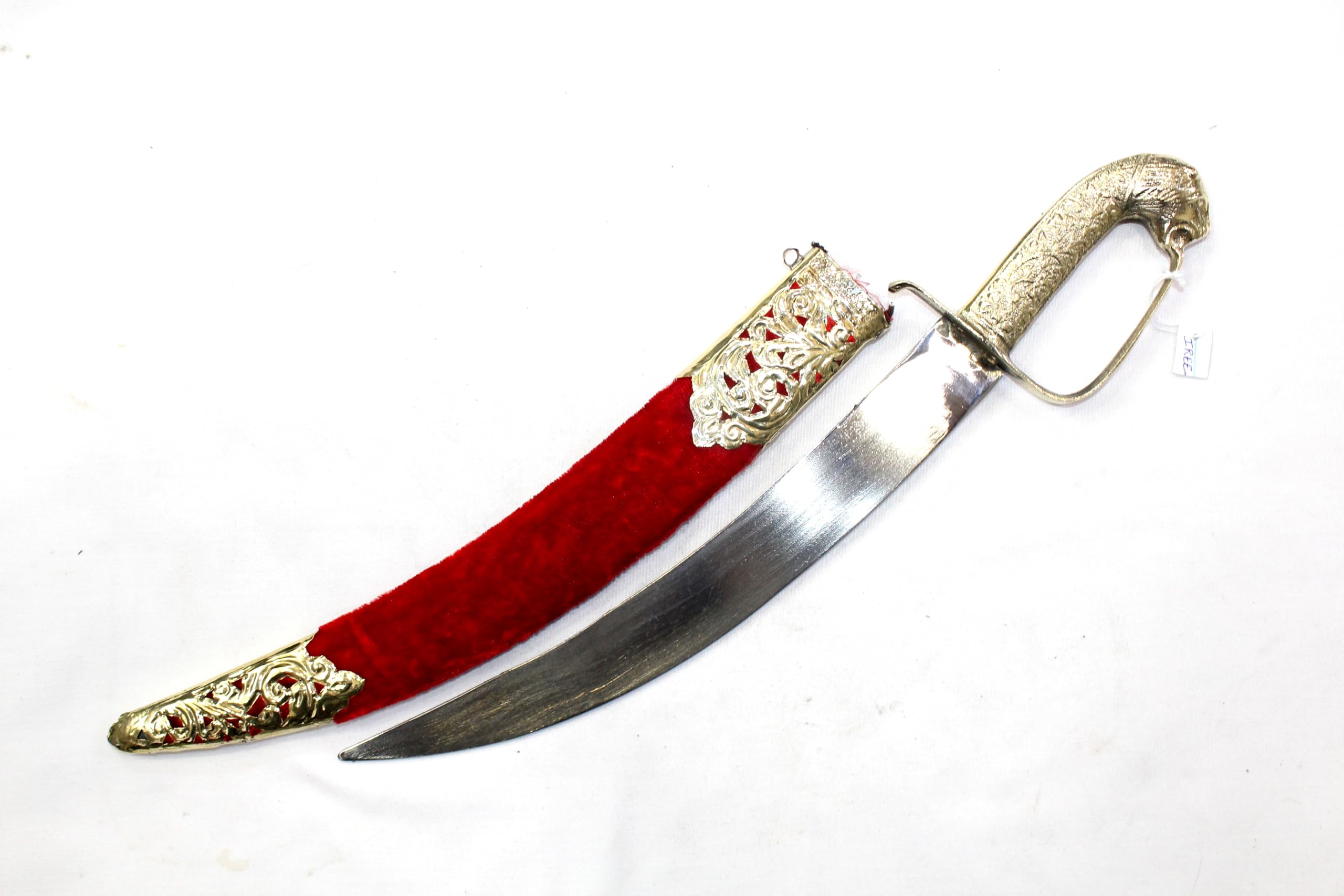 Rajasthan Gems Dagger Knife Handmade Steel Blade Hand Engraved Lion Face Brass Handle E837