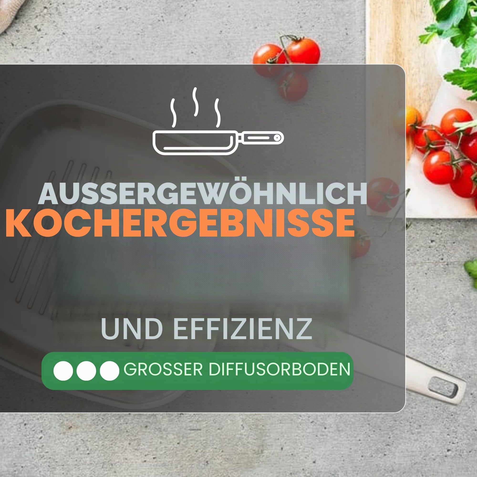 BRA Signature | Grillpfanne mit Rillen 28 cm, Edelstahl | Ohne Antihaftbeschichtung, ergonomischer Griff, alle Herdarten geeignet