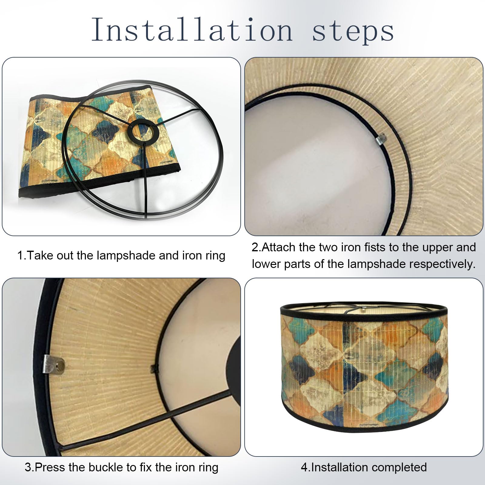 Pantalla de lámpara, lámpara colgante, diámetro 30 cm, pantallas para lámpara de mesa, decoración del hogar, lámpara de pie para mesa, suelo y lámparas colgantes (amarillo)