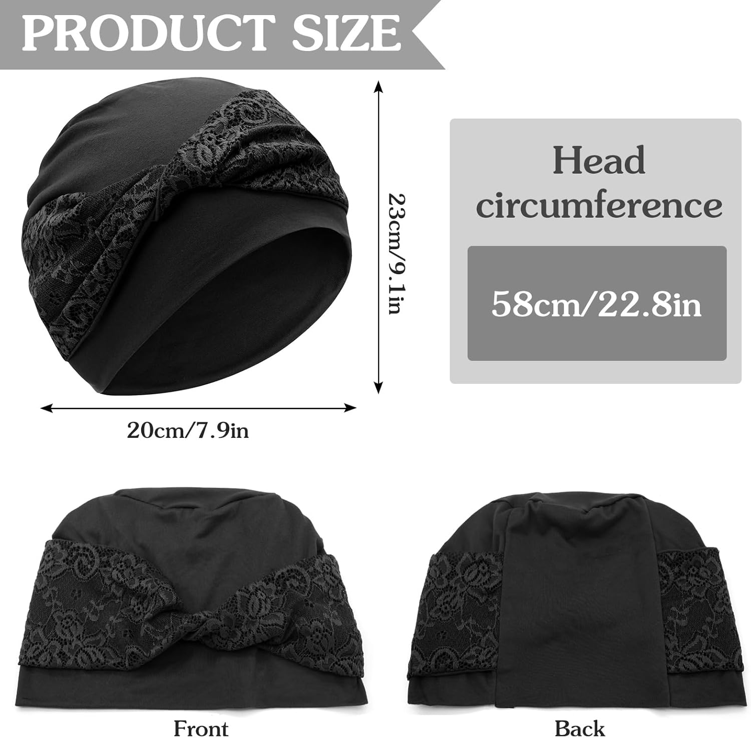 XYIYI Knot Chemo Headwear for Womens Cancer Patients, Stretchy Chemotherapy Headwraps Beanie Hats - Image 6