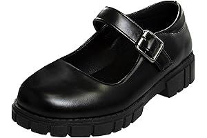 Round Toe Ankle Strap Maryjane School Shoes - Mary Jane Chunky Platform...