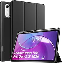 TiMOVO Cover for Lenovo Idea Tab Pro Gen 2 13" with Pen Holder, Black | Suitable for TB390FU, Pen Holder, Soft TPU, Auto Activation/Suspension