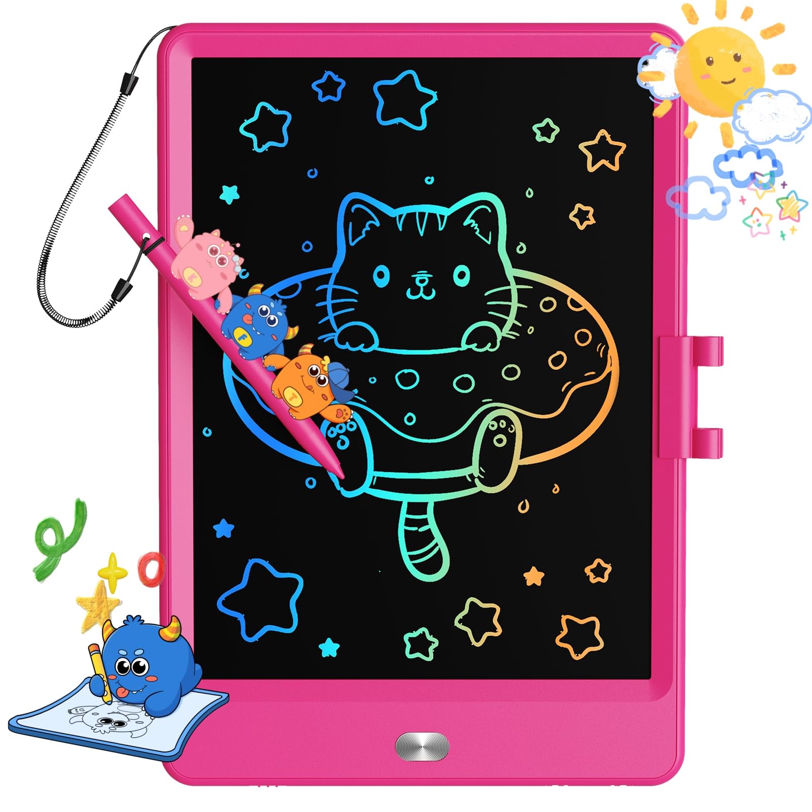 TEKFUN bambini Giocattoli 8,5 pollici LCD scrittura Tablet,3 4 5 6 7 anni i ragazzi e le ragazze giocattoli,regali per ragazzi e ragazze,Regali per il rientro a scuola,regali di compleanno(Rosa Rossa)