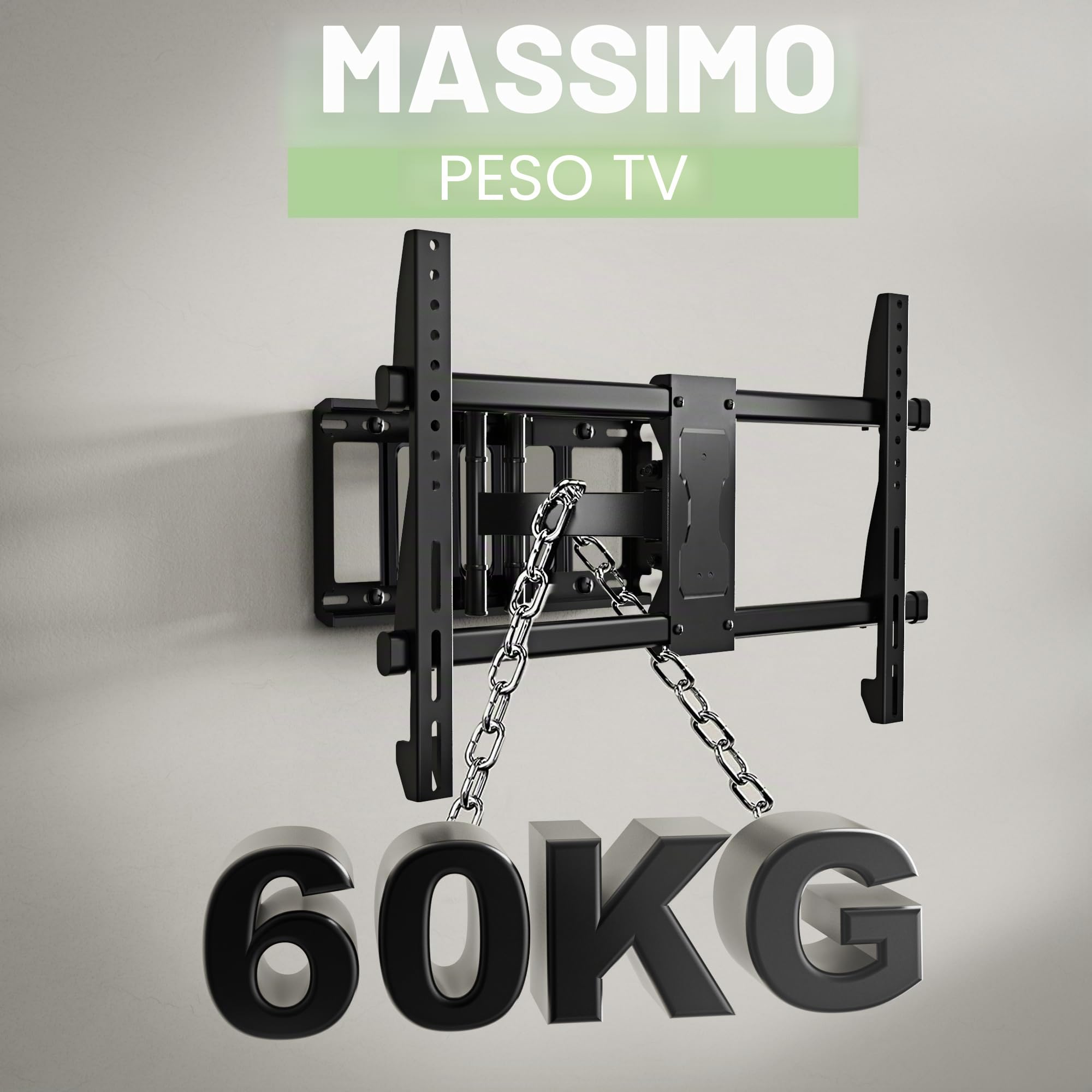 Supporto TV Parete - per 32-85 pollici TV LED LCD, 4K HDR Schermi - Inclinazione e Girevole Ultra Sottili - Max VESA 600x400mm - Capacità Massima di Peso 60 kg