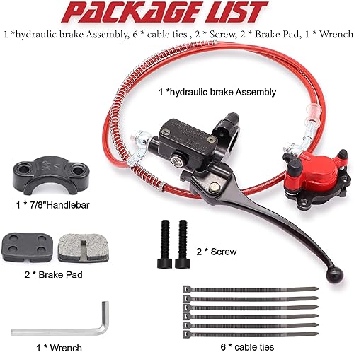 Miniatura 7 de Kit de frenos de mini bicicleta mejorado, montaje de freno hidráulico a la izquierda de los manillares de 78 pulgadas, tubo de manguera de 50