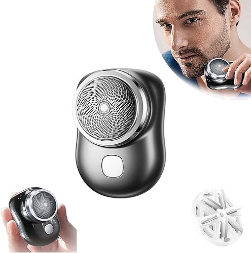 Miniatura 8 de DASHENRAN Afeitadora eléctrica portátil Mini-Shave, maquinilla de afeitar eléctrica para hombres, carga recargable fácil de usar con un botón para