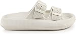 BenSorts Femmes Hommes Oreiller Sandales Ajustables Boucles Diapositives