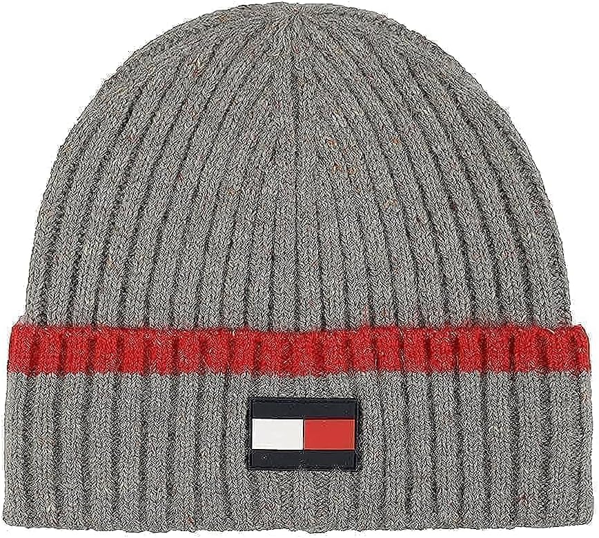 Tommy Hilfiger Men's Rubber Flag Patch Tipped Rib Cuff Hat