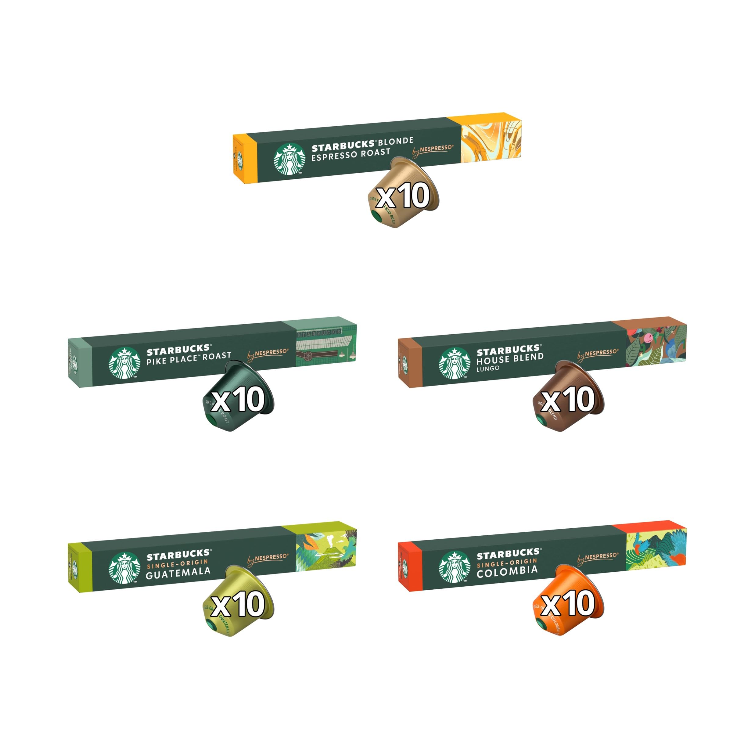 STARBUCKS Coffee Shop Classics – STARBUCKS Blonde Espresso Roast Pack by Nespresso, Kaffeekapseln 10 x 10 (100 Kapseln) – Exklusiv bei Amazon