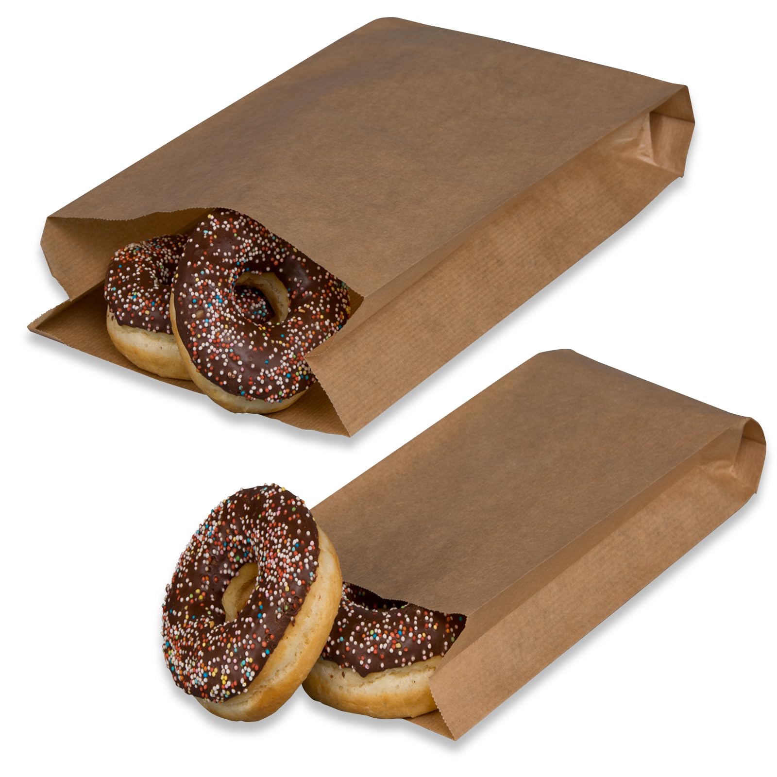 Greaseproof Kraft Paper Bags for Food (200 Pack), Bakery Packaging for Pastries & Bread – Grease-Resistant Kraft Sleeves for Cookies, Croissants, Rolls & Baked Goods (5 x 11")