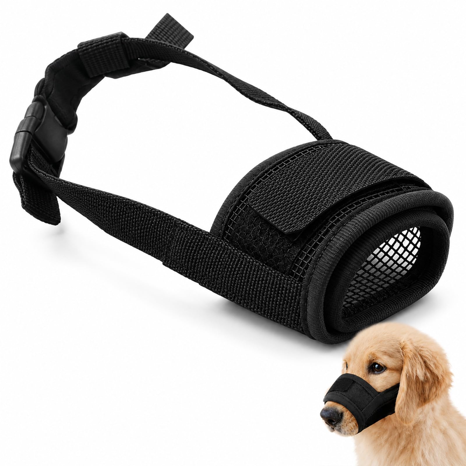 Dog Muzzle Soft Mesh Muzzles for Small Medium Large Dogs with Velcro Straps