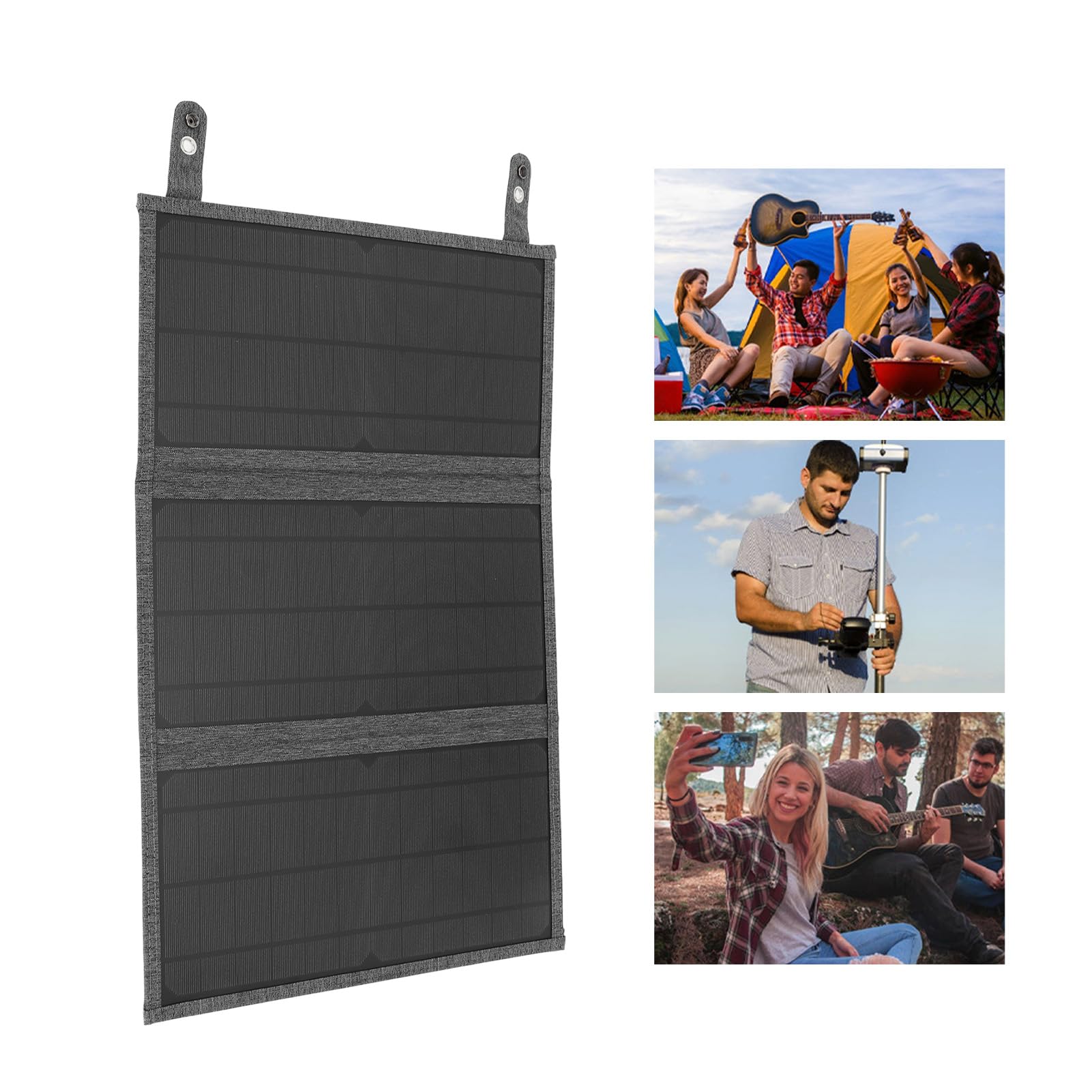 Ładowarka do paneli słonecznych 30 W 18 V, szybkie ładowanie, kompaktowy, składany panel słoneczny do tabletu telefonu komórkowego (szara)