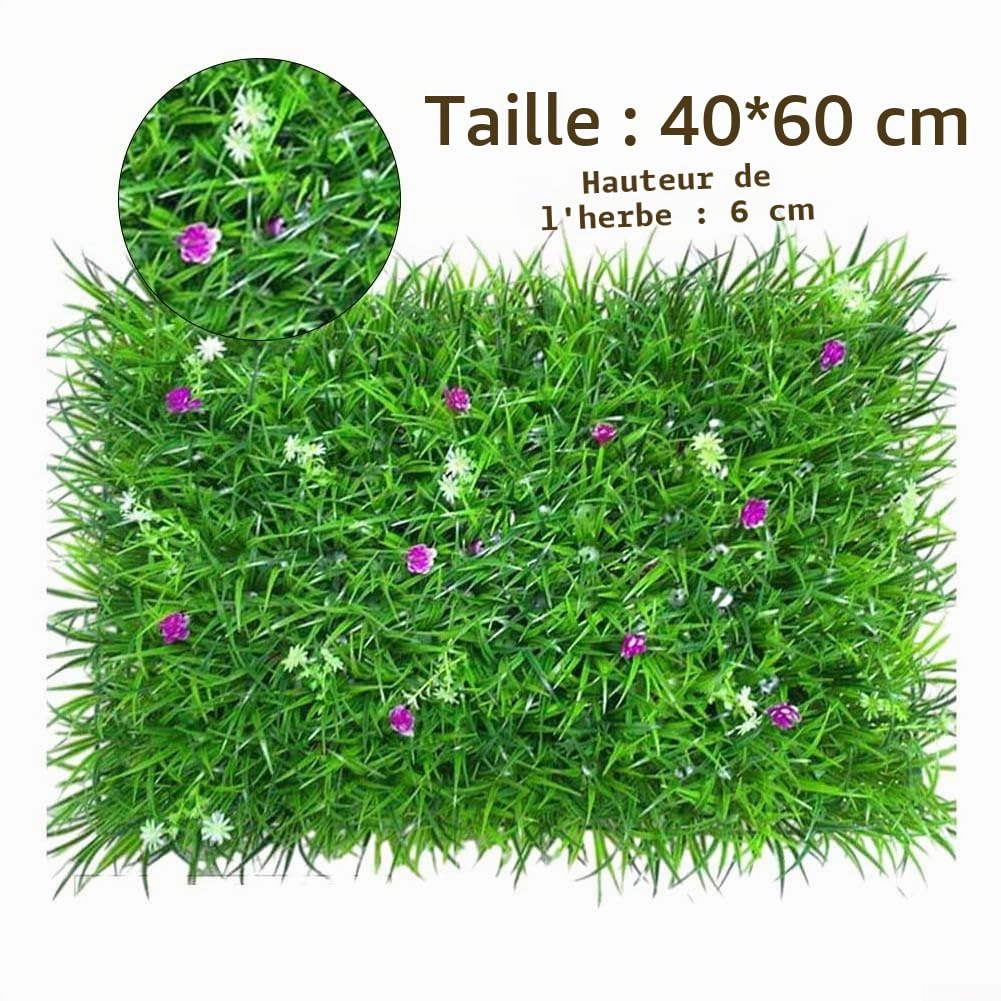 Amfrpar 6 Pièces Tapis de Pelouse Verte Artificielle 15 × 15cm Gazon