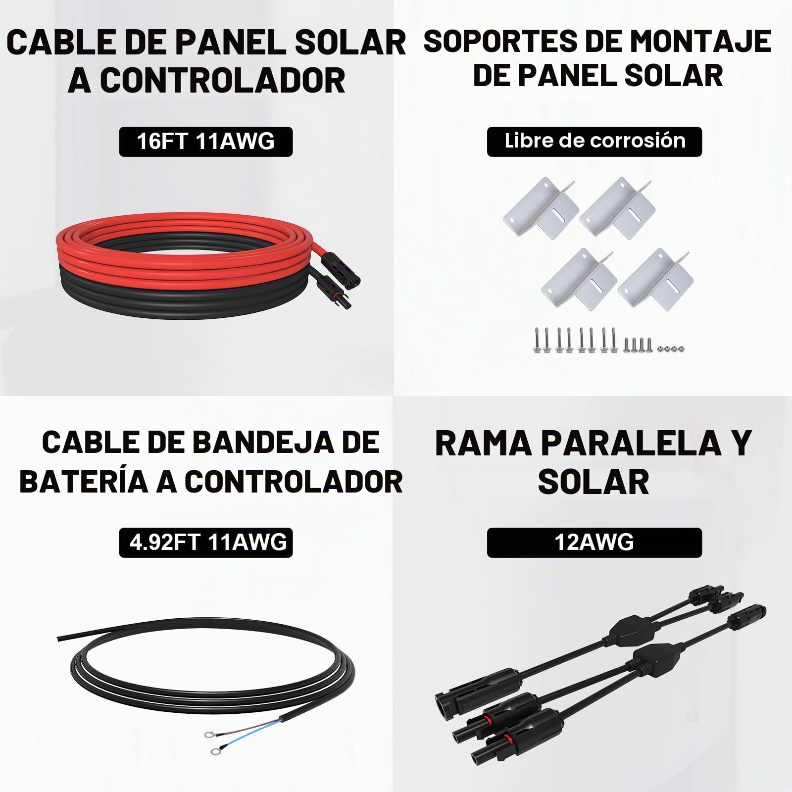 ECO-WORTHY 240W 12V Kit Panel Solar Mono Kit placa solar autoconsumo para RV Casa: 2pcs 120W, 50AH Batería de Litio, 30A Controlador Solar, Inversor de 600W