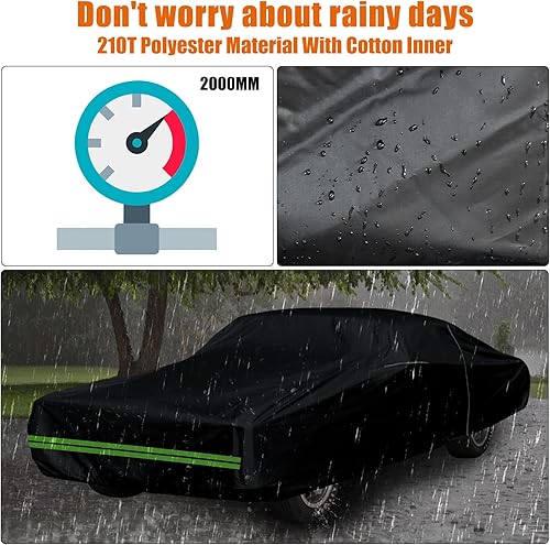 Miniatura 3 de Funda impermeable de repuesto para Cadillac DeVille Sedan Coupe 1989-2005, 210T, para todo tipo de clima, con puerta con cremallera, para nieve,