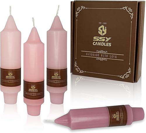 Vela cónica corta de color rosa, velas cónicas de 5 pulgadas, velas cónicas sin perfume para decoración del hogar, bodas, regalos festivos