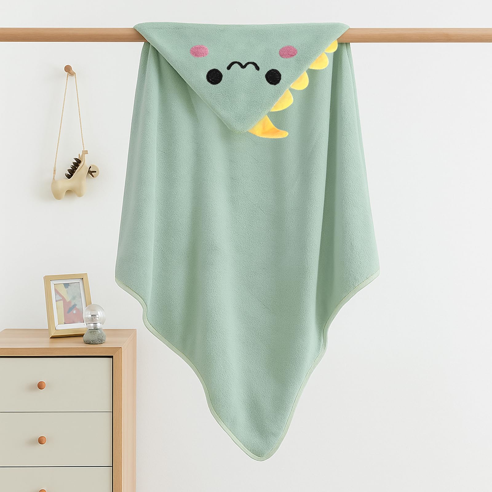 Cape de Bain Bébé à Capuche Sortie de Bain Bébé Super Absorbante 80 x 80cm Peluche De Corail De Haute Qualité Serviettes de Bain pour bébé 0-3 Ans