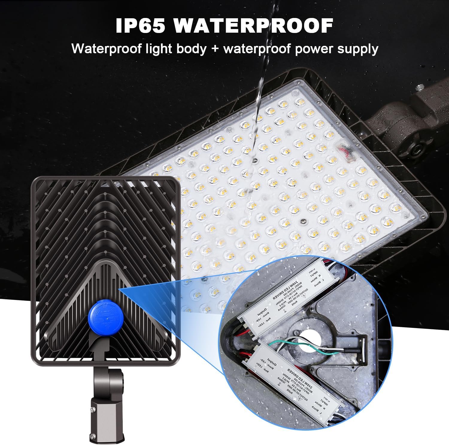Juyace 480W LED Parking Lot Light 2 Pack, Slip Fitter Mount