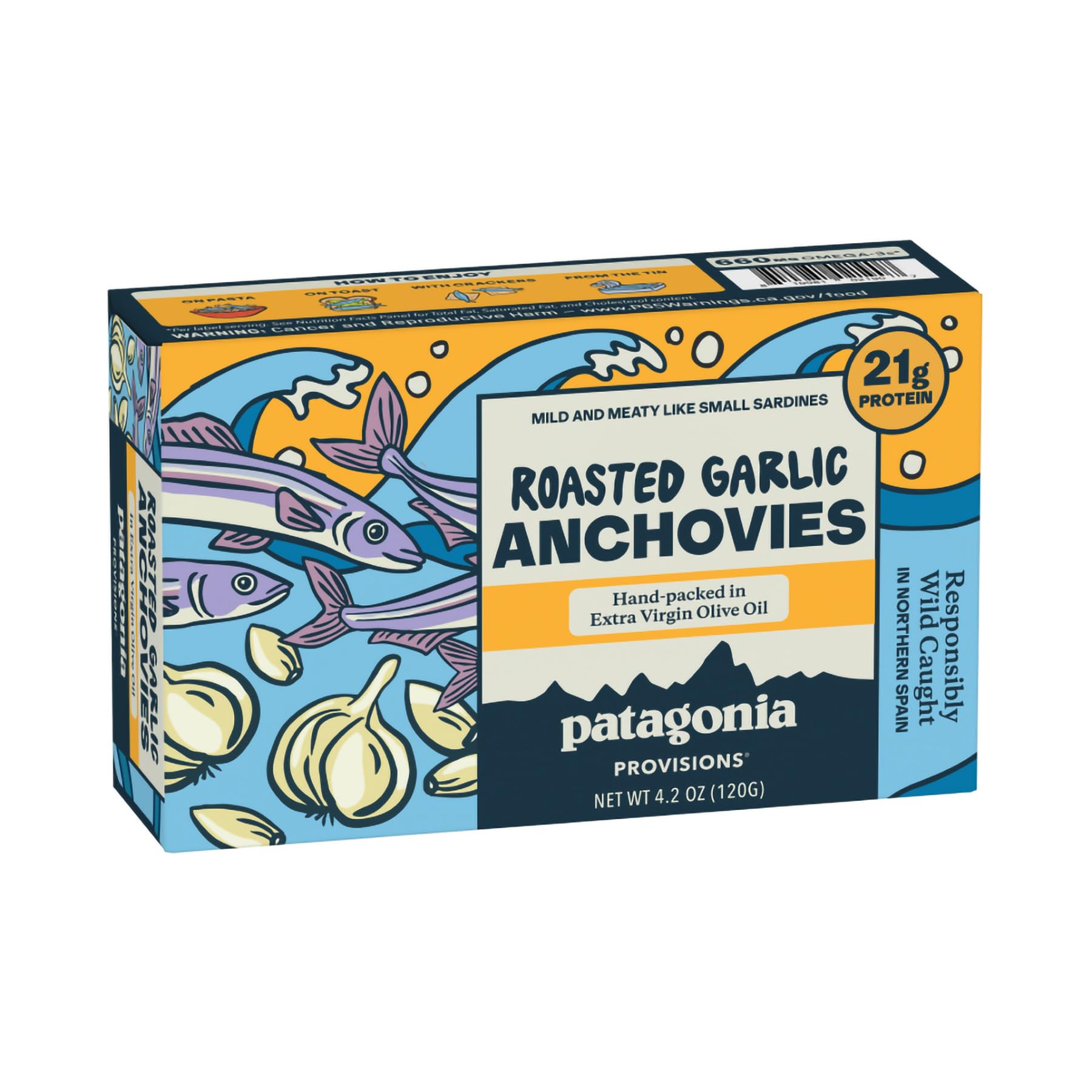 Provisions Roasted Garlic White Anchovies | Responsibly Sourced in Spain | 21g Protein &…