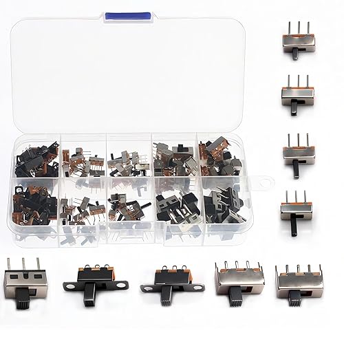Miniatura 10 de SPDT - Mini interruptor deslizante micro -1p2t 2 posiciones, 40 unidades, 40 unidades, 0.157 in, interruptor deslizante vertical vertical para placa