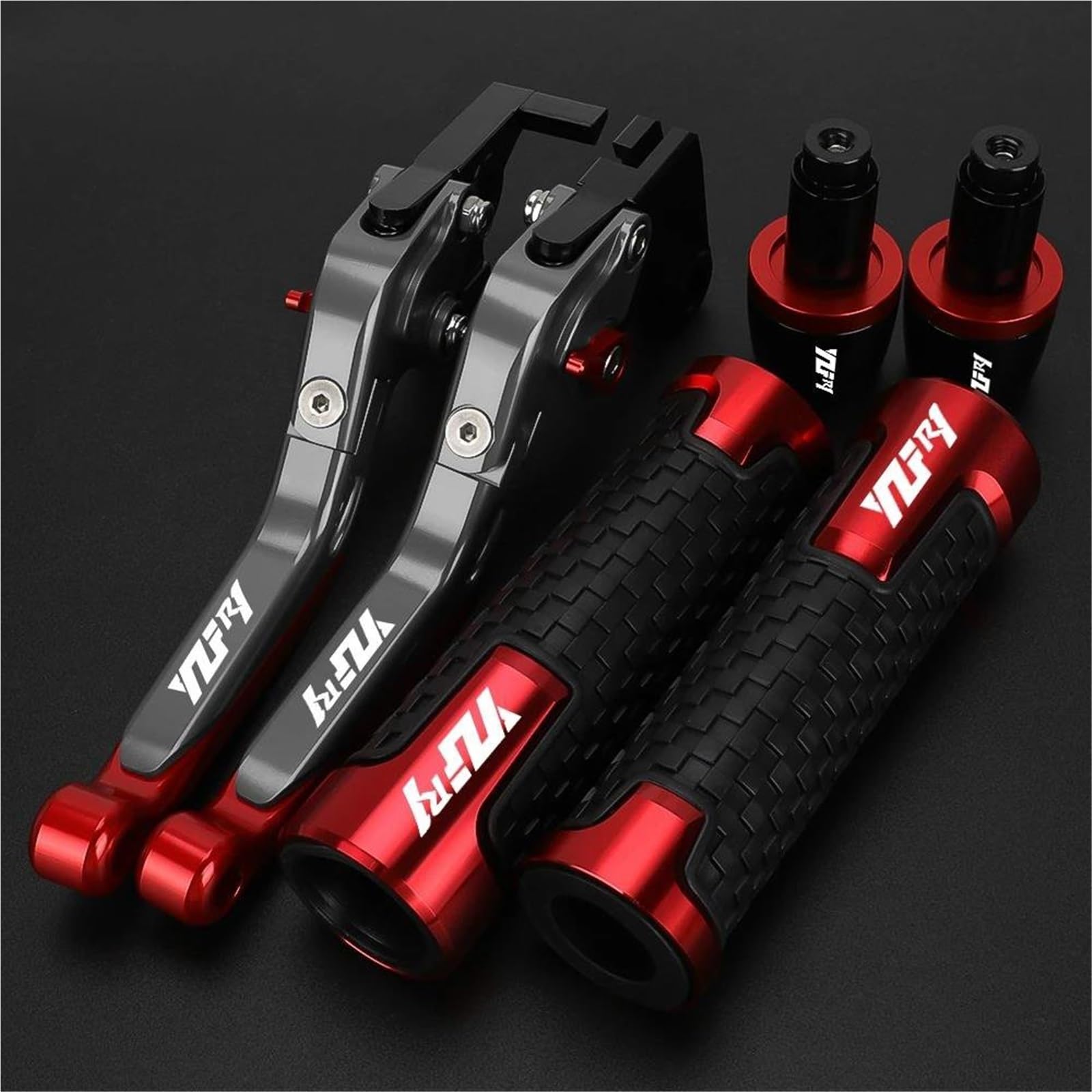 Gquikgw Red 3 Replace Folding Extendable Moto Adjustable Clutch Brake Levers Handbar Grips Ends For Y-Amaha Yzfr1 Yzf R1 Yzf-R1 1999-2003(Red 3)