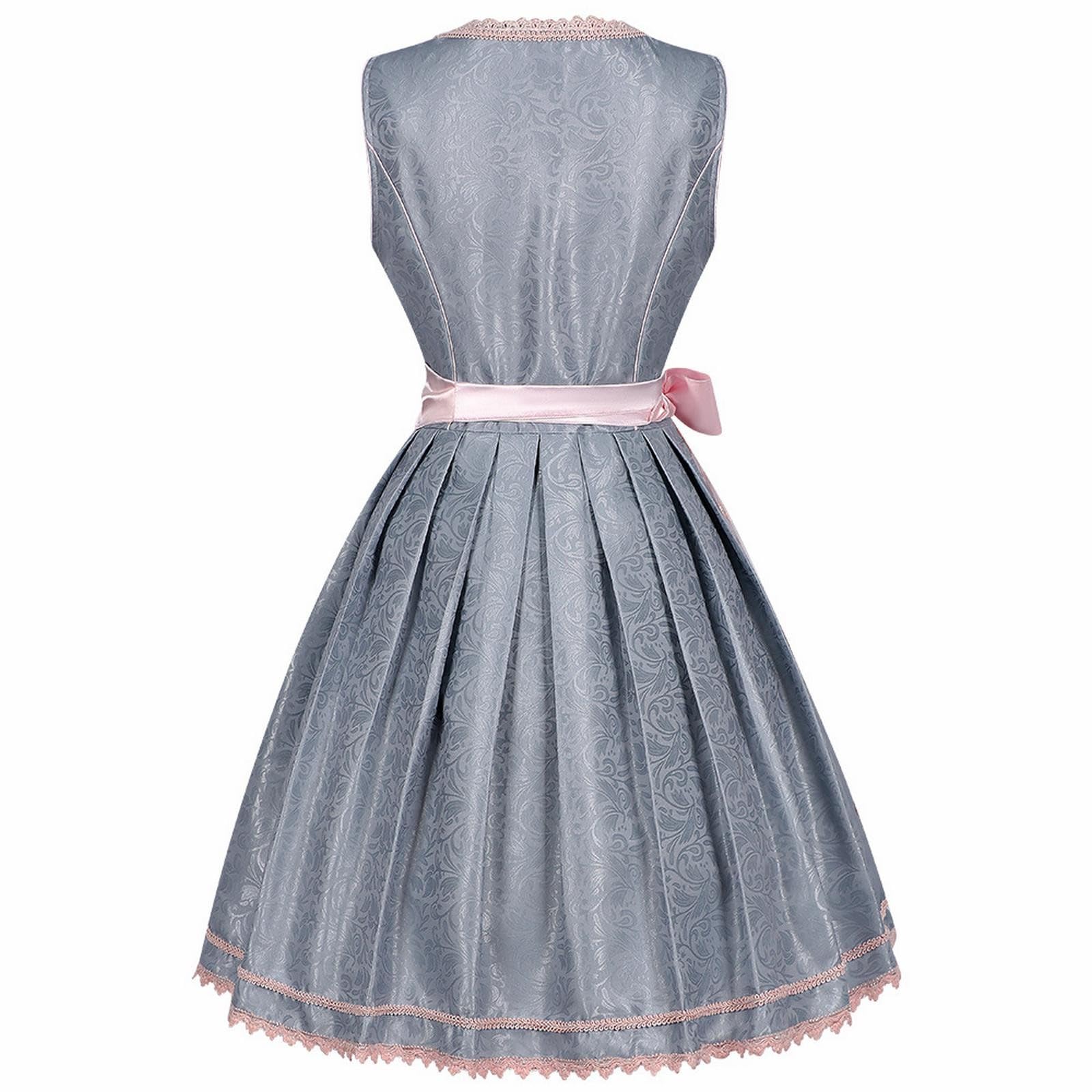 Generisch Dirndl Damen, Dirndl Für Damen, Midi Dirndl-Komplettsets Trachtenkleid Modern Oktoberfest Outfit Dirndlkleid Dirndlbluse Schürze Trachtenmode Kleid