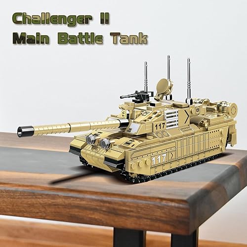Miniatura 2 de Juego de construcción de tanques militares, compatible con Lego Tank Military Challenger Main Battle WW2 Army Model Building Block, regalos de
