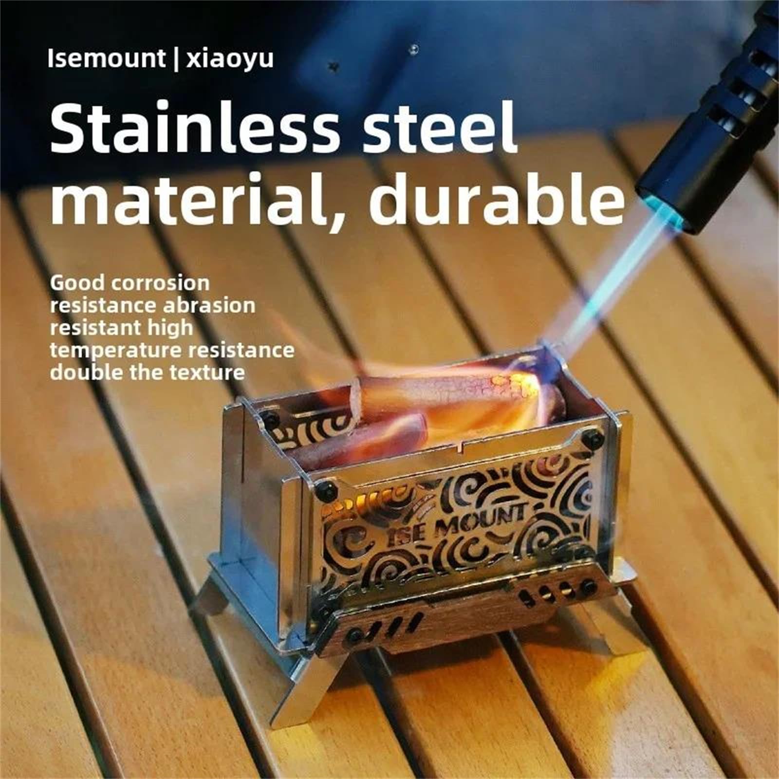 Estufa leña Acero Inoxidable Exteriores Mini Estufa aromaterapia leña Desmontable Plataforma portátil fogatas Camping difusor Incienso antimosquitos calefacción Cocina Patio Camping