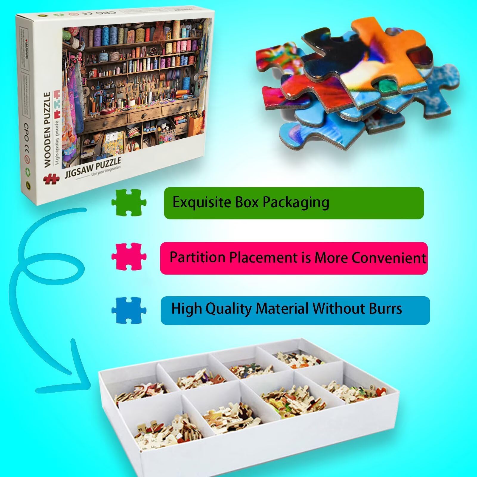 Puzzle stołowe, 3000 elementów, trudne puzzle, drewniane puzzle dla całej rodziny, zestaw "zrób to sam", dla dorosłych, nadają się jako dekoracja ścienna i prezenty dla kobiet, temat: narzędzie 8p-898